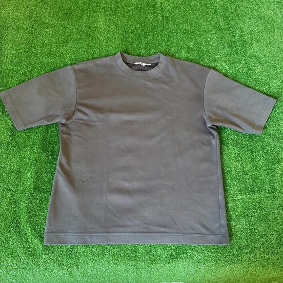 Uniqlo Boxy Fit Short Sleeve Crew Neck Dark Gray AIRism Cotton T-Shirt Size S - Picture 1 of 14